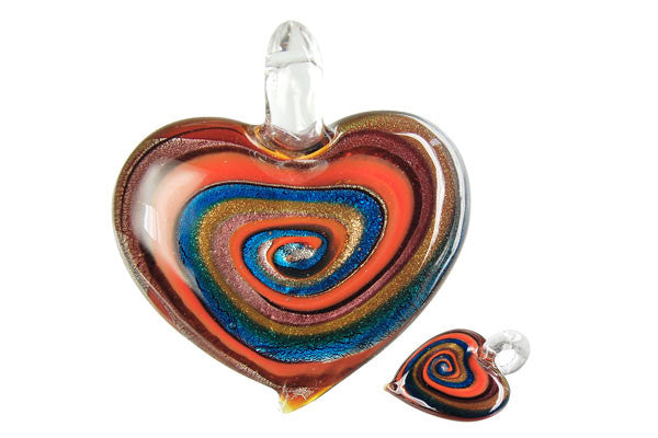 Lampwork Art Glass Heart Pendants - 46 Styles