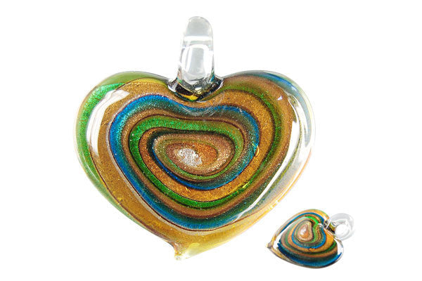 Lampwork Art Glass Heart Pendants - 46 Styles