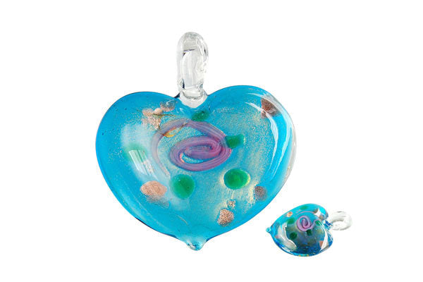 Lampwork Art Glass Heart Pendants - 46 Styles