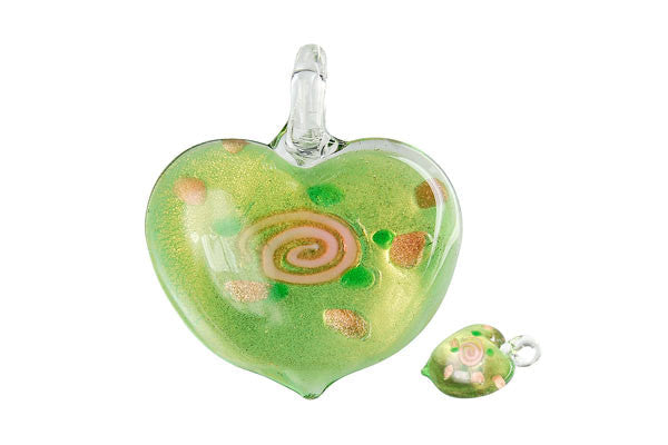 Lampwork Art Glass Heart Pendants - 46 Styles
