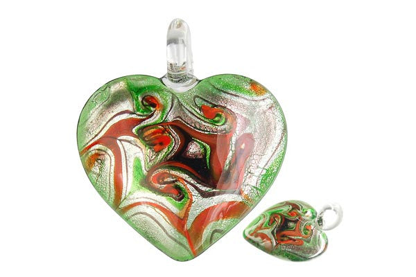 Lampwork Art Glass Heart Pendants - 46 Styles