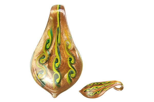 Lampwork Art Glass Smooth Leaf Pendants - 52 Styles