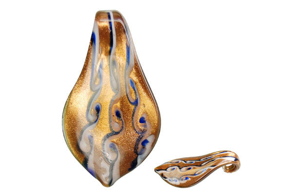Lampwork Art Glass Smooth Leaf Pendants - 52 Styles