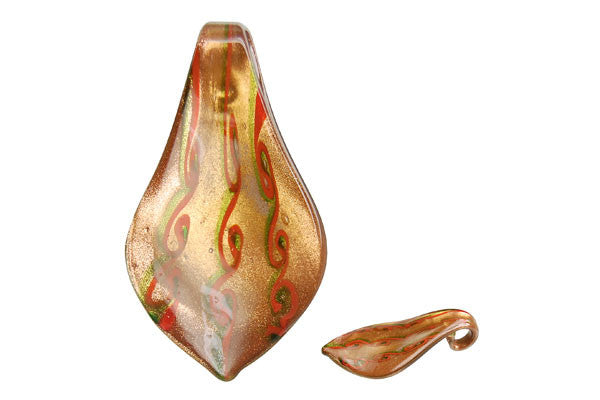 Lampwork Art Glass Smooth Leaf Pendants - 52 Styles