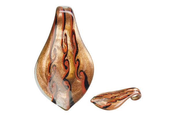 Lampwork Art Glass Smooth Leaf Pendants - 52 Styles