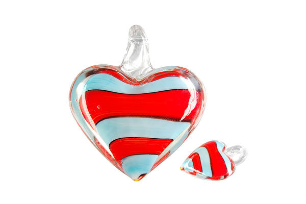 Lampwork Art Glass Heart Pendants - 46 Styles