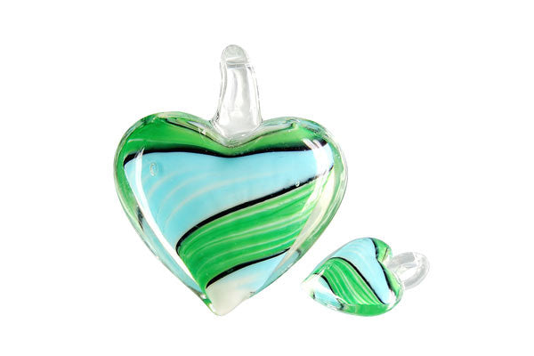 Lampwork Art Glass Heart Pendants - 46 Styles
