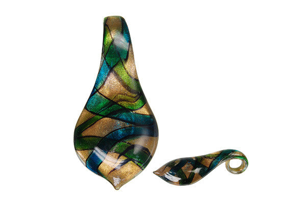 Lampwork Art Glass Smooth Leaf Pendants - 52 Styles