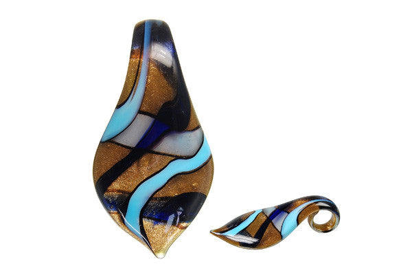 Lampwork Art Glass Smooth Leaf Pendants - 52 Styles