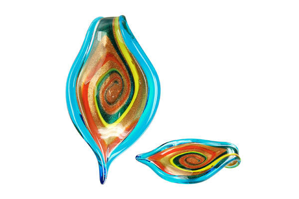 Lampwork Art Glass Leaf Pendants - 48 Styles