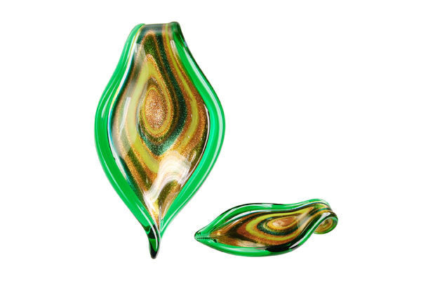 Lampwork Art Glass Leaf Pendants - 48 Styles