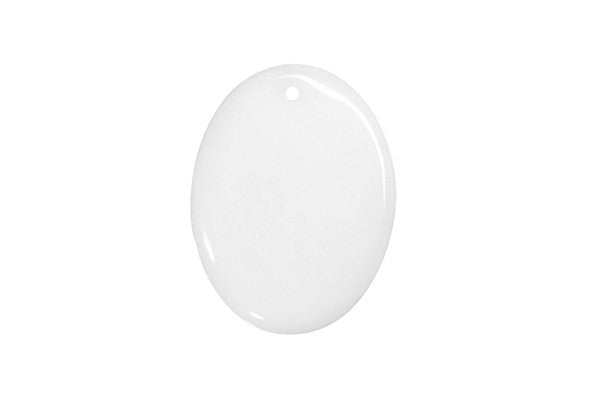 White Marble Flat Oval - 30x40mm - Piece - unbranded White Marble pendant for jewelry making
