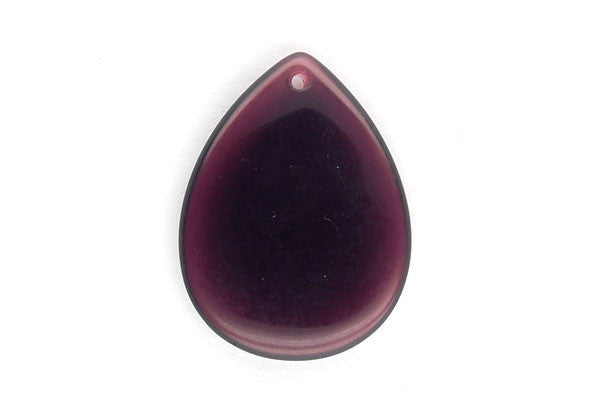 Amethyst Quartz Glass Beads - Pendant Amethyst Quartz Flat Briolette - 30x40mm - Piece - unbranded beads for jewelry making