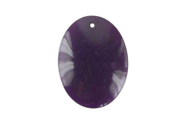 Colored Jade (Amethyst) Flat Oval - 30x40mm - Piece - unbranded Colored Jade pendant for jewelry making
