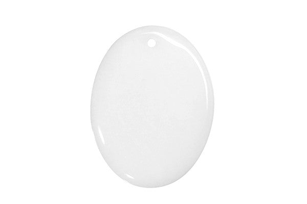 White Marble Flat Oval - 35x45mm - Piece - unbranded White Marble pendant for jewelry making