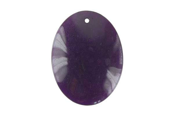 Colored Jade (Amethyst) Flat Oval - 35x45mm - Piece - unbranded Colored Jade pendant for jewelry making