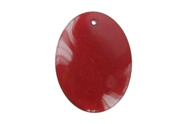 Colored Jade (Red) Flat Oval - 35x45mm - Piece - unbranded Colored Jade pendant for jewelry making