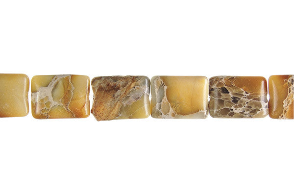 Aqua Terra Jasper Beads - Flat Rectangle (BB) - 12x16mm - 16-inch - unbranded beads for jewelry making