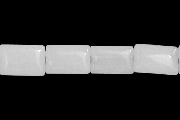 White Marble Beads - Flat Rectangle - 7x10mm - 16-inch - unbranded beads for jewelry making