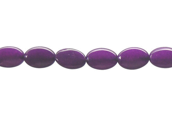 Purple Marble Beads - Amethyst) Flat Oval - 8x12mm - 16-inch - unbranded beads for jewelry making