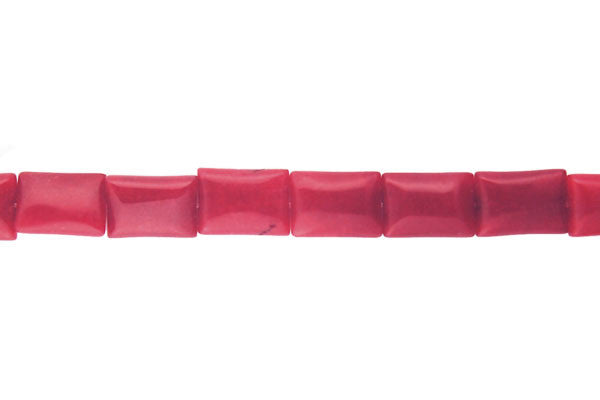 Red Marble Beads - Red) Flat Rectangle - 8x12mm - 16-inch - unbranded beads for jewelry making