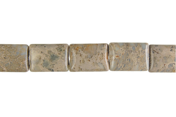 Aqua Terra Jasper Beads - Flat Rectangle (B) - 13x18mm - 16-inch - unbranded beads for jewelry making