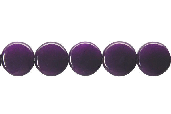 Purple Marble Beads - Amethyst) Button - 12x12mm - 16-inch - unbranded beads for jewelry making