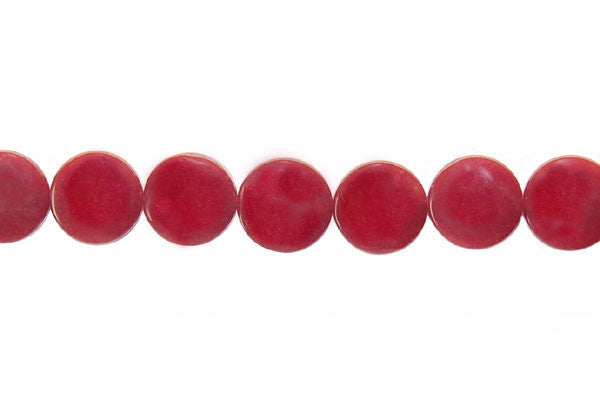 Red Marble Beads - Red) Button - 12x12mm - 16-inch - unbranded beads for jewelry making