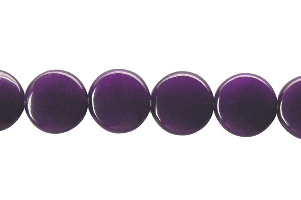 Purple Marble Beads - Amethyst) Coin - 14x14mm - 16-inch - unbranded beads for jewelry making
