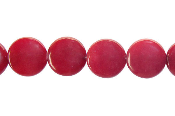 Red Marble Beads - Red) Coin - 16x16mm - 16-inch - unbranded beads for jewelry making