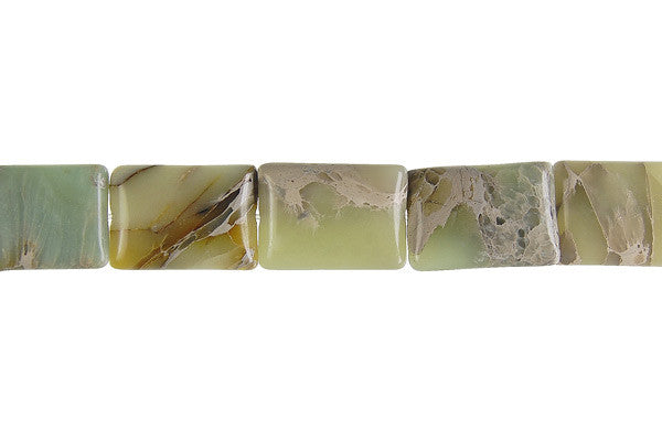 Aqua Terra Jasper Beads - Flat Rectangle - 13x18mm - 16-inch - unbranded beads for jewelry making