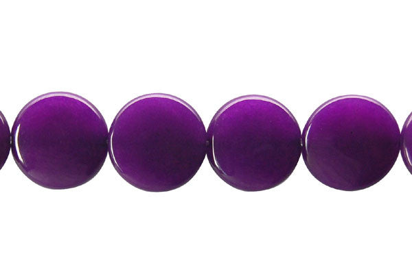 Purple Marble Beads - Amethyst) Coin - 20x20mm - 16-inch - unbranded beads for jewelry making