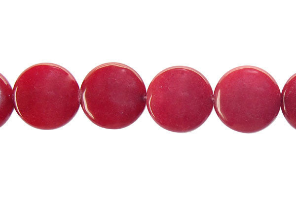 Red Marble Beads - Red) Coin - 20x20mm - 16-inch - unbranded beads for jewelry making