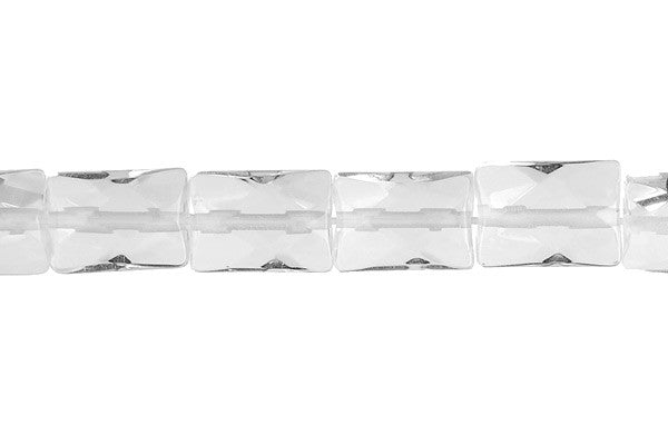 Clear Quartz Beads - Faceted Rectangle - 12x16mm - 16-inch - unbranded beads for jewelry making