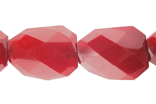 Red Marble Beads - Red) Twisted Faceted Flat Slab - 22x30mm - 16-inch - unbranded beads for jewelry making