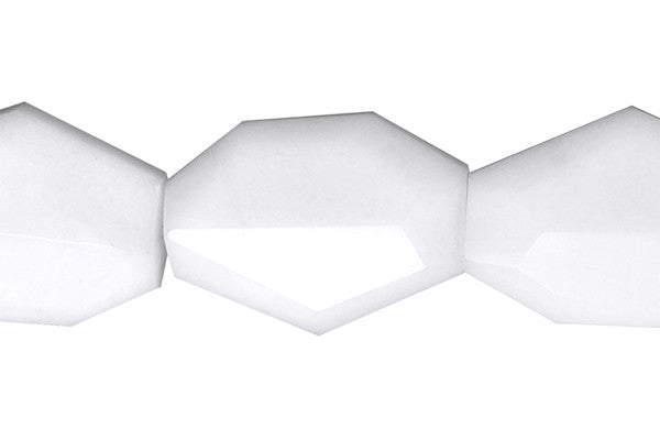 White Marble Beads - Faceted Slab - 25x35mm - 16-inch - unbranded beads for jewelry making