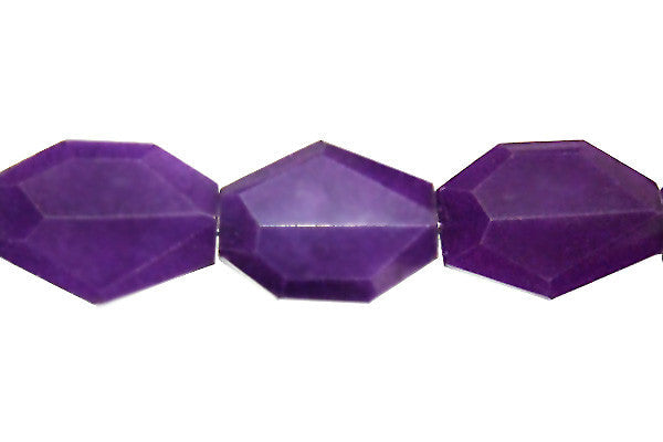 Purple Marble Beads - Amethyst) Faceted Slab - 25x35mm - 16-inch - unbranded beads for jewelry making