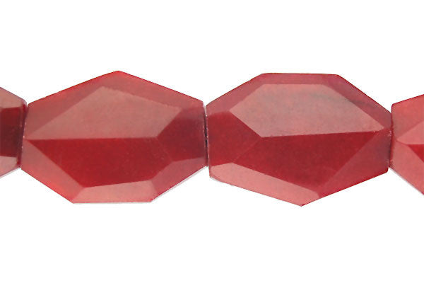 Red Marble Beads - Red) Faceted Slab - 25x35mm - 16-inch - unbranded beads for jewelry making