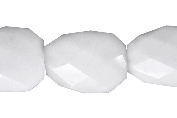 White Marble Beads - Twisted Faceted Flat Slab - 30x40mm - 16-inch - unbranded beads for jewelry making
