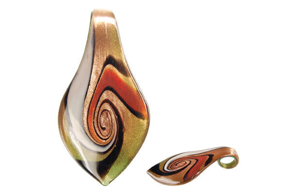 Lampwork Art Glass Smooth Leaf Pendants - 52 Styles