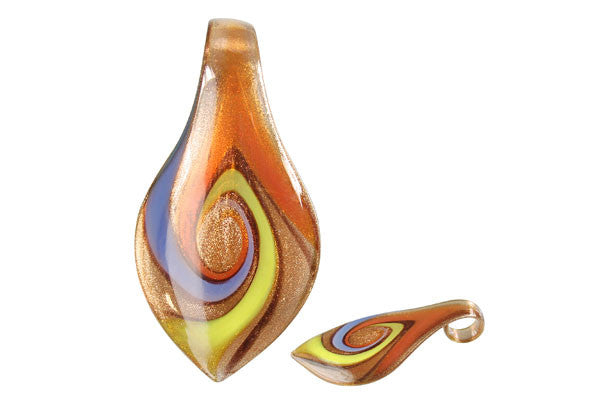 Lampwork Art Glass Smooth Leaf Pendants - 52 Styles