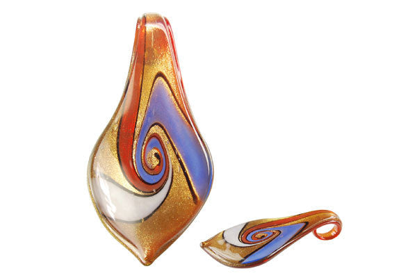 Lampwork Art Glass Smooth Leaf Pendants - 52 Styles