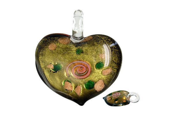Lampwork Art Glass Heart Pendants - 46 Styles