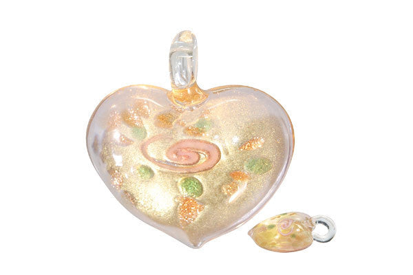 Lampwork Art Glass Heart Pendants - 46 Styles