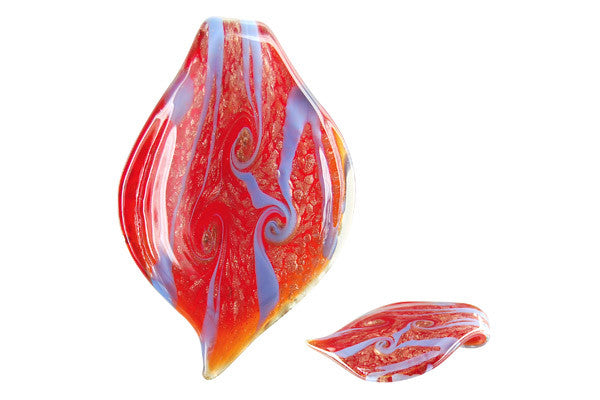 Lampwork Art Glass Leaf Pendants - 48 Styles