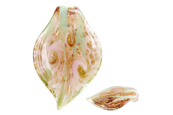 Lampwork Art Glass Leaf Pendants - 48 Styles