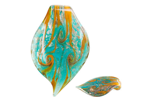Lampwork Art Glass Leaf Pendants - 48 Styles