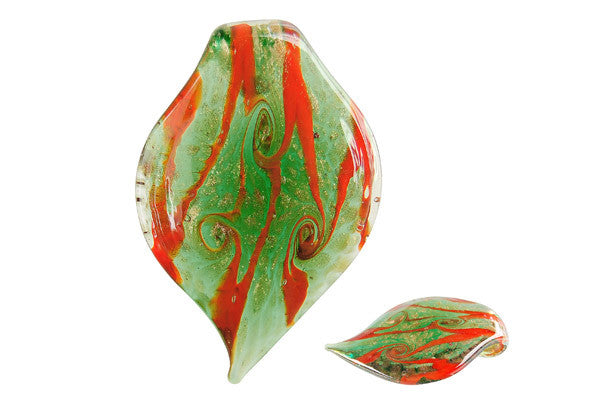 Lampwork Art Glass Leaf Pendants - 48 Styles