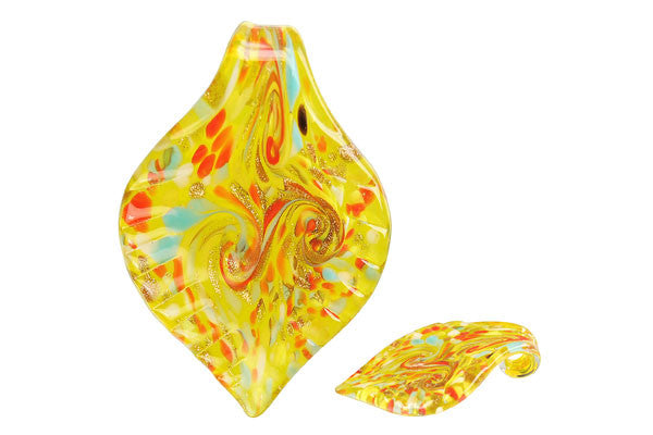 Lampwork Art Glass Leaf Pendants - 48 Styles