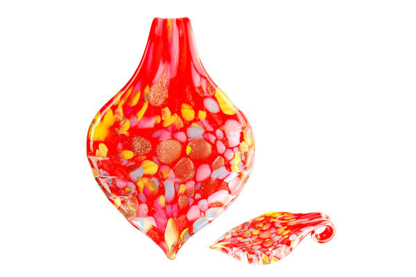 Lampwork Art Glass Leaf Pendants - 48 Styles